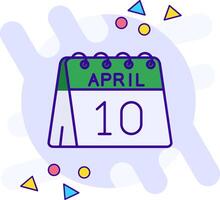 10 de abril estilo libre icono vector