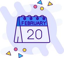 Vigésimo de febrero estilo libre icono vector