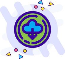 Cloud download freestyle Icon vector