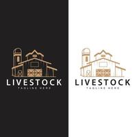 Farm barn logo vector warehouse simple minimalist vintage old village templet illustration