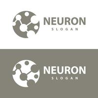 Neuron logo simple design network cel technology particles template Illustration vector