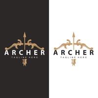 Archer logo vector vintage design old inspiration archer tool arrow template brand