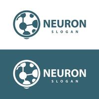 Neuron logo simple design network cel technology particles template Illustration vector