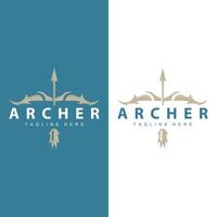 Archer logo vector vintage design old inspiration archer tool arrow template brand