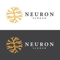 Neuron logo simple design network cel technology particles template Illustration vector