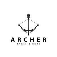 arquero logo vector Clásico diseño antiguo inspiración arquero herramienta flecha modelo marca
