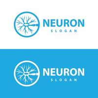 Neuron logo simple design network cel technology particles template Illustration vector