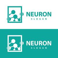 Neuron logo simple design network cel technology particles template Illustration vector