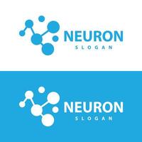 Neuron logo simple design network cel technology particles template Illustration vector