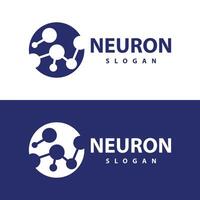 Neuron logo simple design network cel technology particles template Illustration vector