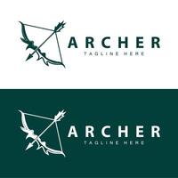 Archer logo vector vintage design old inspiration archer tool arrow template brand