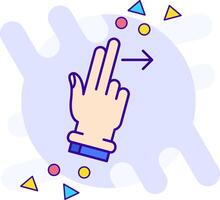 Two Fingers Right freestyle Icon vector