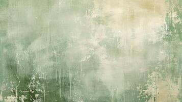 AI generated A Grunge Pale Sage Green Background, Elegantly Distressed for a Touch of Vintage Charm photo