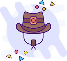 Cowboy hat freestyle Icon vector