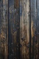 AI generated Natural dark wood background photo