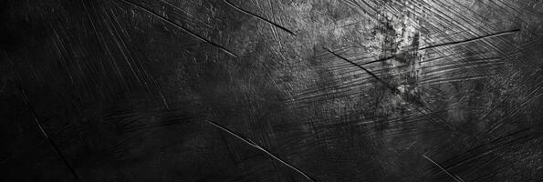 AI generated black scratched metal texture photo