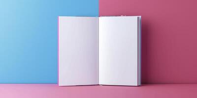 AI generated Book mockup of blank white photo