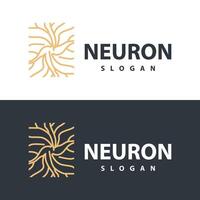 Neuron logo simple design network cel technology particles template Illustration vector