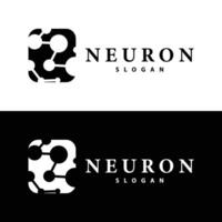 Neuron logo simple design network cel technology particles template Illustration vector