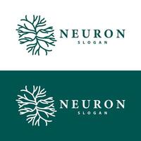 Neuron logo simple design network cel technology particles template Illustration vector