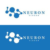 Neuron logo simple design network cel technology particles template Illustration vector