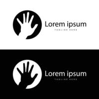 Simple hand and fingers vector design minimalist black silhouette product brand hand logo template