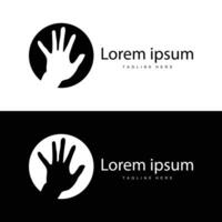 Simple hand and fingers vector design minimalist black silhouette product brand hand logo template