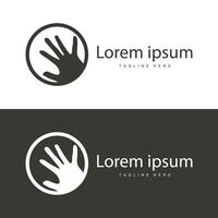 Simple hand and fingers vector design minimalist black silhouette product brand hand logo template