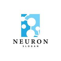 Neuron logo simple design network cel technology particles template Illustration vector