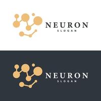 Neuron logo simple design network cel technology particles template Illustration vector