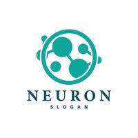 Neuron logo simple design network cel technology particles template Illustration vector