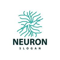 Neuron logo simple design network cel technology particles template Illustration vector