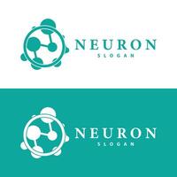 Neuron logo simple design network cel technology particles template Illustration vector