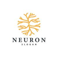 Neuron logo simple design network cel technology particles template Illustration vector