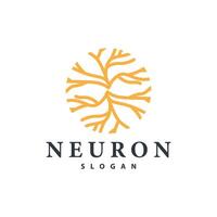 Neuron logo simple design network cel technology particles template Illustration vector