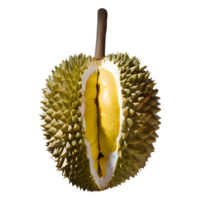 ai generado maduro Durian Fruta aislado en transparente antecedentes png