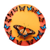 AI generated Common tiger butterflies in vibrant colors isolated png