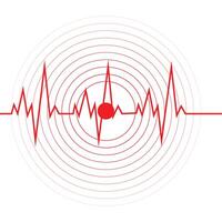 circulo rojo terremoto icono colocar. redondo vibración gráfico o rojo alerta Radar. vector aislado ilustración