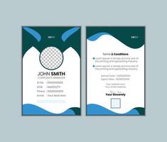 Professional id card design template vector