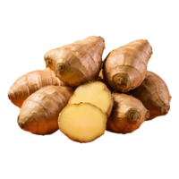 AI generated Transparent background highlights fresh ginger isolated png