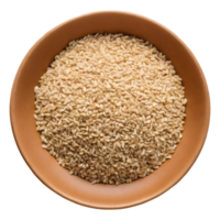 AI generated Closeup of white sesame seeds in a beige bowl cutout organic grains on a plate isolated on a transparent background sesamum indicum for immune boosting diet and calcium source isolated png