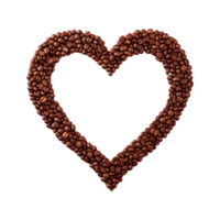 AI generated Coffee beans and spoon form a large heart isolated png