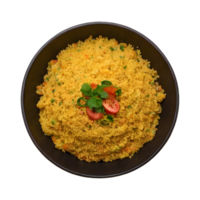 AI generated Couscous served in a black bowl isolated png