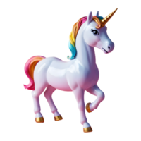 ai generado de cerca estudio Disparo de un unicornio muñeca aislado en un transparente antecedentes con un sombra reflexión aislado png