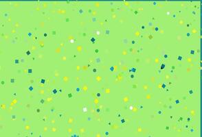 Light Green, Yellow vector template with crystals, circles, squares.