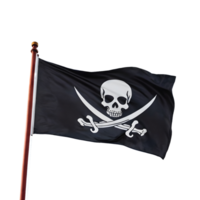 ai généré ciel avec agitant pirate drapeau isolé png