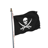 AI generated Sky with waving pirate flag isolated png