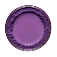 AI generated Purple eye shadow powder arranged into a crescent moon shape isolated png