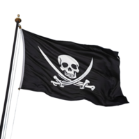 ai generado cielo con ondulación pirata bandera aislado png