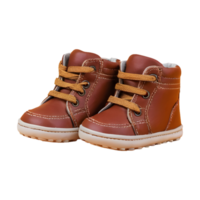 AI generated Kid footwear photographed on a transparent background including infant shoes and boots isolated png